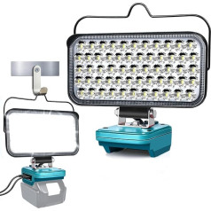 LED Battery Lamp for Makita 18 V, 174 W 6800 LM Construction Site Lamp, Wireless Work Light, with USB and Type-C Charging Port and Low Voltage Protection, for Gardens, Backyards, Garages (No Battery)