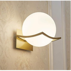 KRUIHAN LED Indoor Wall Light, Glass Wall Lamp, Round, Modern Design Glass Ball Wall Light for Bathroom, Living Room, Bedroom, Hallway (Bulb Not Included), Gold