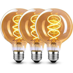 Edison Vintage Light Bulb E27, E27 LED Vintage Dimmable 4 W Light Bulb E27 LED Warm White Edison Light Bulb E27 Vintage Ideal for Nostalgic and Retro Lighting in the Home Café Bar, Amber Glass - (SLX)