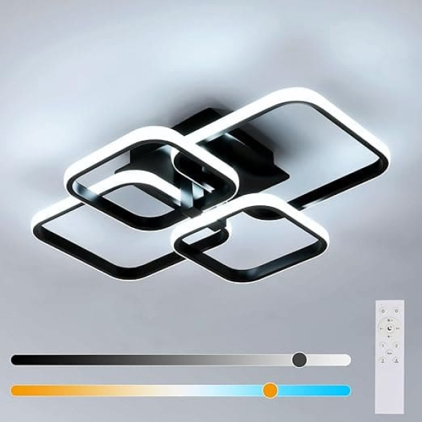 Mckalen LED Ceiling Light Dimmable 48 W Black