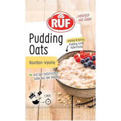 RUF Pudding Oats Bourbon Vanilla, Oatmeal Meets Pudding, No Sugar, Only the Natural Sweetness of Agave and Ground Vanilla Bean, 1 x 60 g