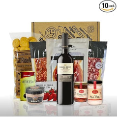 Spanish Gourmet Gift Basket: Iberian Ham, Chorizo, Pata Negra, Baron de Ley Reserva and Other Specialities