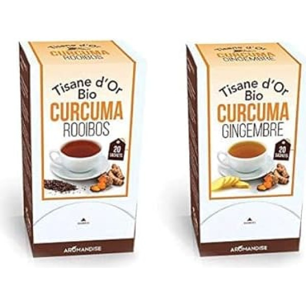 2 Organic herbal teas with Curcuma Ginger & Rooibos - 20 Bags