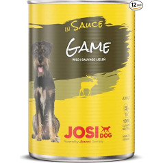 JosiDog Game in Sauce (12 x 415 g) Wet Food in Sauce with Wild for Adult Dogs Dog Food Powered by Josera