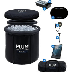PLUM Ice Bath Premium XL Complete Set - Ice Bath Recovery Tube with Complete Ice Bathing Accessories - Luxury Ice Bin for Home with 5 Thick Insulated Nets - Ice Tub Ice Bathing Outdoor Ice Barrel Ice