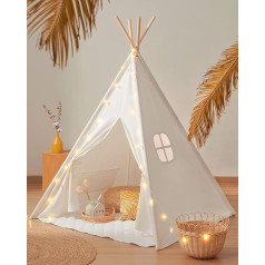 Tiny Land Tipi Play Tent for Children with Storage Bag, Cotton Canvas Children's Tent