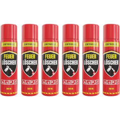 Extinguishing Spray Set of 6 – 500 ml Each – for More Safety in Everyday Life – Ideal Grease Fire Extinguisher for the Kitchen – Perfect as a Car Fire Extinguisher – Immediate and Safe to Use (Pack of