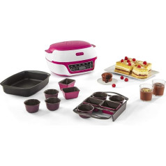 Tefal Cake Factory Délices KD8101 | Cake Maker | 5 Automatic Programs | Manual Mode | Recipe Book | Extensive Accessories | Free App | Cake and Sweets | White / Pink