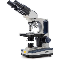 Swift SW350B Binocular Microscope for Adults, 40x-2500x, Wide Field 10x and 25x Eyepieces, LED Lighting, Abbe Capacitor, Double Layer Mechanical Stage