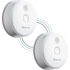 HEIMAN Wireless Smoke Detector Networked Fire Detector, EN14604 Approved, 85 dB Smoke Alarm Photoelectric Wireless Smoke Alarm with 10 Year Battery (4)