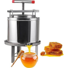 Large Fruit Honey Presser Beeswax Extractor Beekeeping Machine, Honey Extractor, 2/4 Frame Stainless Steel Manual Beekeeping Extraction, with Height Adjustable Stand