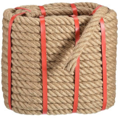 QUARKZMAN Natural Jute Rope 25/32 Inch x 100 Ft Thick Twisted Manila Rope Multipurpose for Tug of War Hammock Climbing Boats Hanging