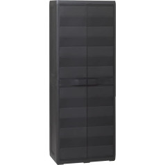 CCCINER Garden Cabinet with 3 Shelves, Black, Spacious Storage Cabinet for Garden and Household with 3 Adjustable Shelves, Storage & Organising, Lockers