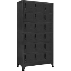 CINDERFUL Locker Cabinet, Anthracite, 90 x 40 x 180 cm, Steel, Versatile Steel Cabinet with 18 Lockable Compartments for Safe Storage in the Office and Other Areas, Storage, Organising