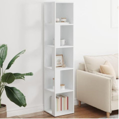 CINDERFUL Eckregal Weiß 33x33x164,5 cm Holzwerkstoff,Multifunktionales Eckregal Ordentlich aufbewahren in Wohnzimmer, Schlafzimmer & Büro Aufbewahren Organisieren