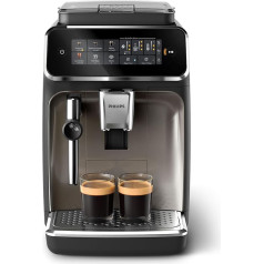 Philips 3300 Series Fully Automatic Coffee Machine - 5 Drinks, Intuitive Touch Display, Classic Milk Frother, SilentBrew, 100% Ceramic Grinder, AquaClean Filter, Black Chrome (EP3326/90)