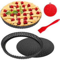 Gutsdoor 9.5 Inch Cake Tart Quiche Pan with Removable Base Non Stick Round Quiche Baking Pan Cake Pans for Baking Kitchen