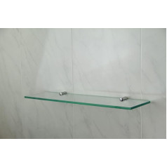 Glasregal, 6 mm dickes, gehärtetes Glas, Halterung mit Chrom-Finish, 400 x 100 mm