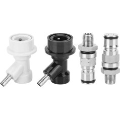 2 Piece Ball Lock Connect Set, 1/4 Inch Homebrew Keg Post Connector, Stainless Steel Keg Ball Lock Liquid Separation Brew Accessories for Home Wine Making