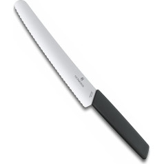 Victorinox Swiss Modern Professional Bread and Pastry Knife, Extra Sharp Blade, Serrated Edge, 22 cm, Stainless Steel, Black