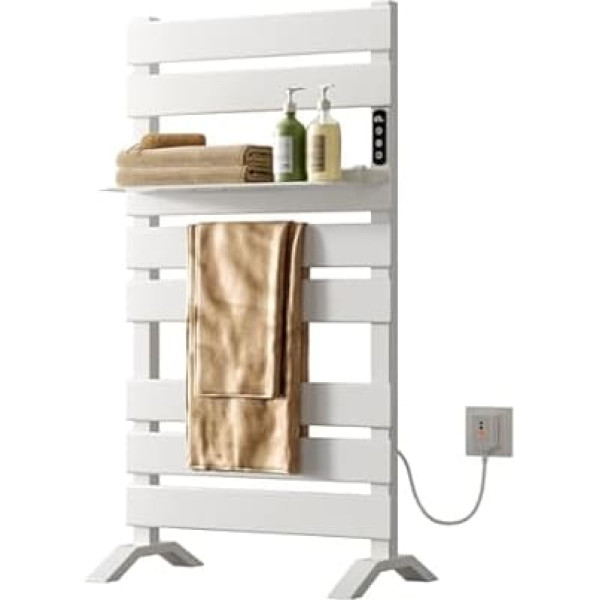 OihPaw Electric Bathroom Radiator 313 W, 500 mm x 880 mm, Freestanding Towel Warmer with WiFi and Timer, Temperature Control, for Heating Towels and Drying Clothes (White)