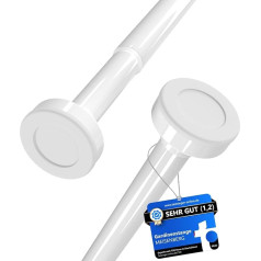 MEISENBERG Curtain Pole for Clamping, 90-160 cm, Shower Pole, No Drilling, White, Telescopic Pole, Pack of 2