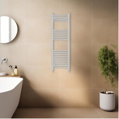 Warmehaus Modern Straight Bathroom Radiator Heated Towel Rail Chrome Towel Rail Radiator Central Heating 1200x400mm