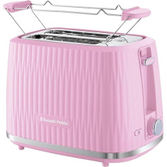 Russell Hobbs Eden 27372-56 Toaster [for 2 Slices] (6 Browning Levels, Lifting Function, Defrost, Warm-up & Stop Function, Crumb Drawer, Bun Attachment, Raspberry)
