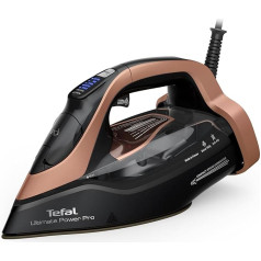 Tefal Ultimate Power Pro FV9E50E0 Steam Iron, 3200 Watt, Continuous Steam Output 85 g/min, Steam Boost, Pump System, 2 Steam Levels, Stain Protection, Black/Bronze, Black