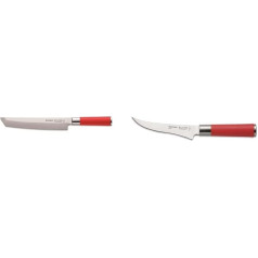 F. DICK Red Spirit Tantom Knife (Knife with Blade 21 cm, Rustproof, 56° HRC) 8175321 & Boning Knife, Red Spirit (Knife with Blade 15 cm, X55CrMo14 Steel, Rustproof, 56° HRC) 81745152