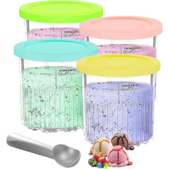 Waofzzn Ninja Ice Cream Maker, Ninja Creami Deluxe Ninja Creami Cups with Lid for NC500 NC501 Series Ninja Creami Pack of 4