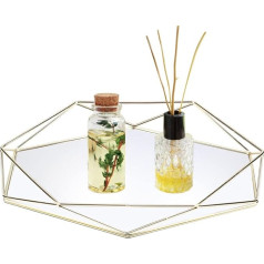 ASHATA Bedside Table Gold Mirror Tray, Decorative Tray, for Bedroom for Bathroom (Golden)