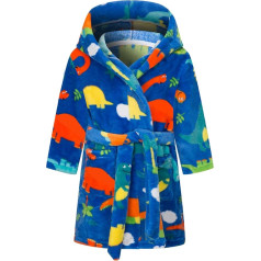 NautySaurs Boys Bathrobe Girls Unisex Children's Bathrobe Soft Flannel Fleece Robe for Children 1-12 Years