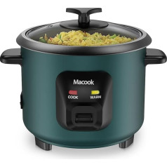 Macook 0.6 L Small Rice Cooker, Portable Non-Stick Rice Cooker, 15 Minutes Fast Cooking, Keep Warm, Small Rice Cooker for 1-3 People, Green