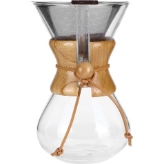 Ausla Hochtemperaturbeständige Glaskaffeemaschine, Edelstahl-Filterbrühkanne. Genießen Sie Gebrühten Kaffee in der Küche mit Attraktivem Design (600 ml)