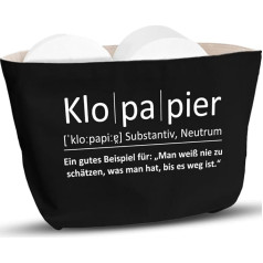 COZYINT Funny Toilet Paper Storage Black | Funny Toilet Paper Storage for Bathroom or Toilet/Toilet | Decoration | Toilet Paper Holder Basket (Inscription Klo|pa|Pier (Inside Beige))