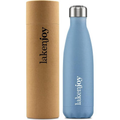 Laken Joy Thermal Water Bottle, 18/8 Stainless Steel Thermos Flask with Double Insulation, Narrow Mouth, 12 Hours Heat and 24 Hours Cold, 500 ml, Blue