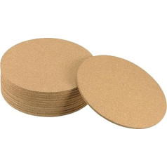 sourcing map 12 Pcs Round Wooden Cork Coasters 6