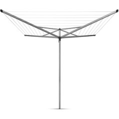 Brabantia Essential Rotary Washing Line Airer and Concrete Anchor Tube, 40 m - Silver