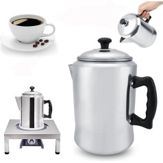CYTGOUPER Aluminum Alloy Coffee Maker Cooker Percolator Machine with Lid and Cool Touch Handle for Electric Ceramic Gas Stoves