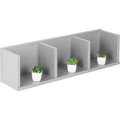 RICOO WM017-PL Wall Shelf, 70 x 18 x 18 cm, Grey, Chipboard, Wooden Hanging Shelf, Bookcase, Picture Shelf, Photo Shelf, Kitchen Shelf, Hanging Wall Board, Cube Shelf, Floating Shelf