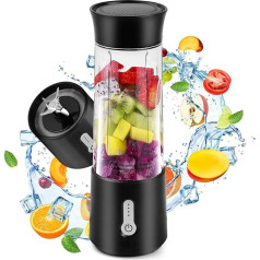 Jinlaili Portable Blender 500 ml, Blender Smoothie Maker, BPA-Free, Smoothie Mixer USB Rechargeable 4000 mAh, Smoothies Juicer Cup with 6 Ultrasonic Blades for Juice Shakes and Smoothies