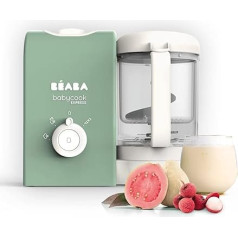BEABA, Babycook Express, Baby Robot 4-in-1 Blender/Stand Mixer, 15 Minutes Fast Cooking, Custom Mixing, Gentle and Healthy Steaming, Defrosting, Homogeneous Texture, Capacity 1 250 ml, Sage Green