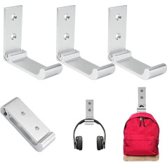 Favengo Pack of 3 Wall Hooks Foldable Wall Mount Headphones Folding Hooks Wardrobe Clothes Hooks Silver Coat Hooks Foldable Coat Hooks Invisible Hat Clothes Hanger for Kitchen Bathroom Wall (White)
