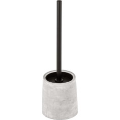 WENKO Villena Toilet Brush Holder with Removable Brush Head Diameter 7.5 cm Diameter 11.5 x 38 cm Sturdy Concrete Includes Toilet Brush Holder Natural Stone Look Grey / Black