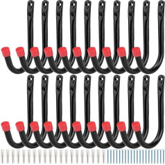 Heavy Duty Garage Storage Hooks, J Hooks for Organizing Garden Tools, Bulk Items, Pack of 20