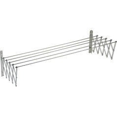 Sauvic EXTENDABLE Wall Mounted 18/10 Stainless Steel Clothes Airer 100 cm, 100 x 78 x 26.5 cm