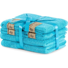 DecoKing Bath Towel Set Turquoise 4 Towels 50x100 cm and 2 Towels 70x140 cm Cotton Bamboo Rayon Viscose Absorbent Antibacterial Bamby