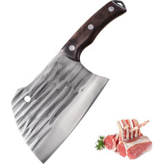 Fubinaty Kitchen Knife Handmade Forged Knife with Bone and High Carbon Steel Chef's Knife Full Tang Meat Knife with Wooden Handle for Home and Restaurant