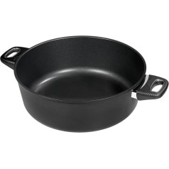 Original Gundel Cast Iron Bread Pot Induction, Diameter 32 cm, Height 11.5 cm, Stewing Pan Biotan Surface, Ovenproof Handles